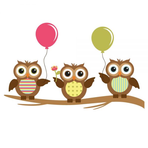 Búhos con globos - Imagen 2