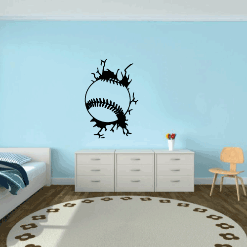 Pelota de béisbol rompiendo pared