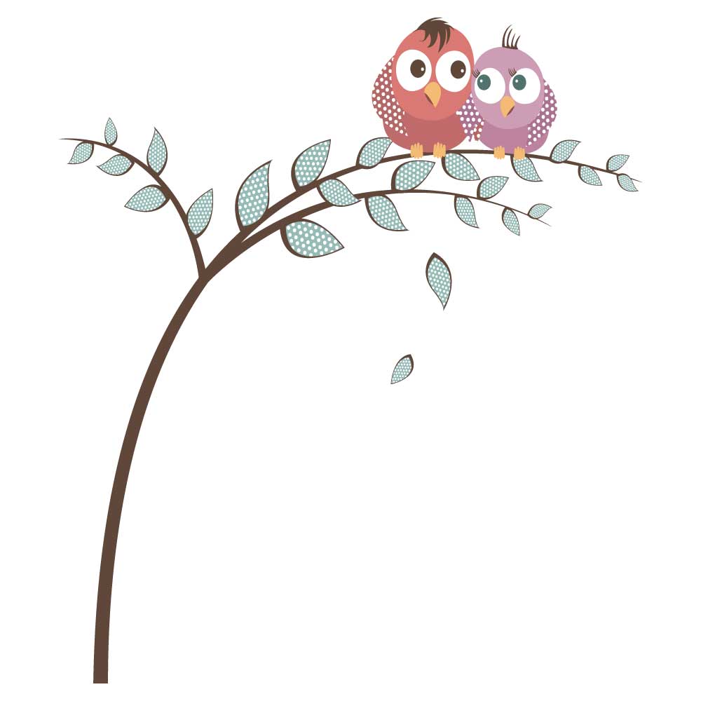 Árbol con búhos enamorados - Imagen 2